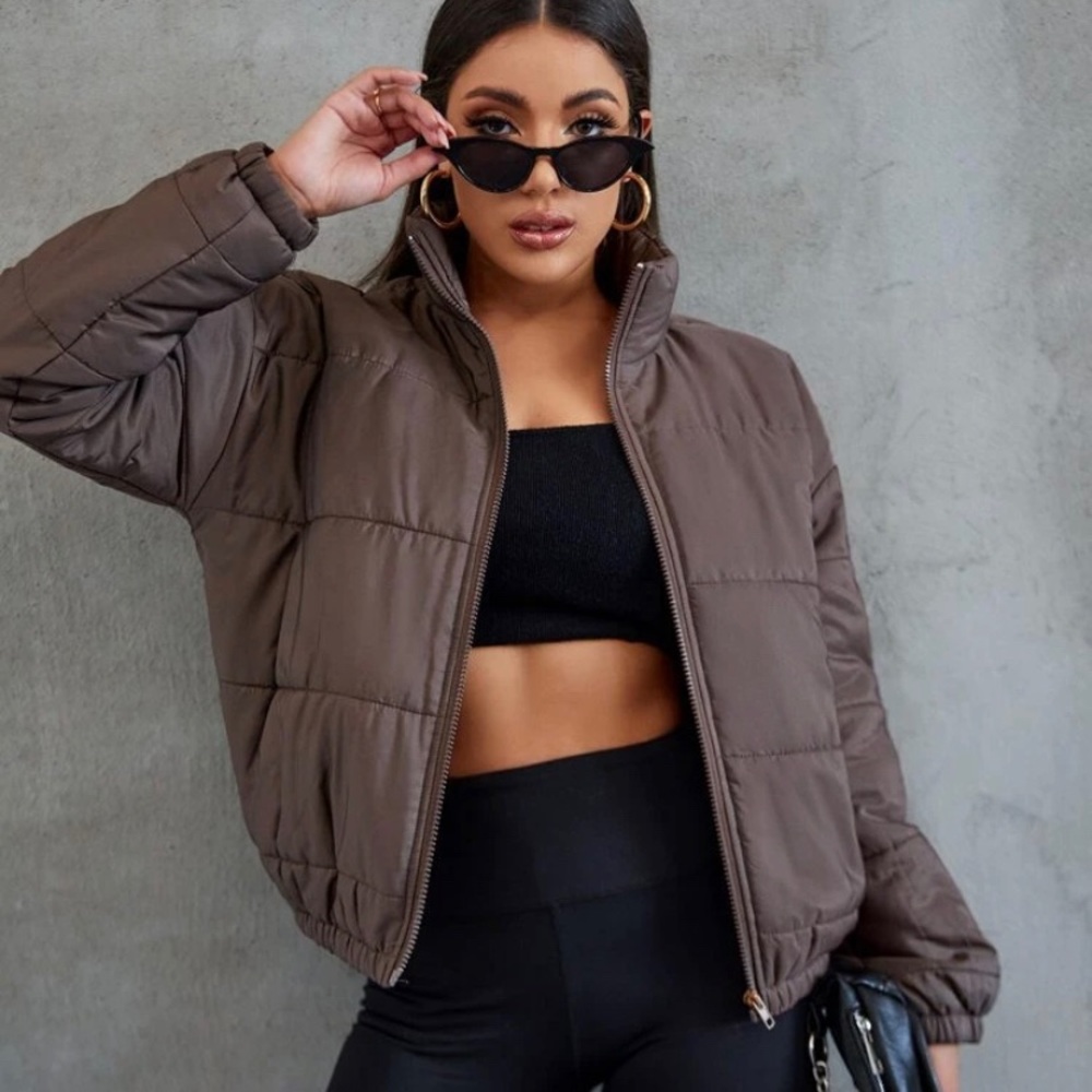 Brown puffer jacket size Small